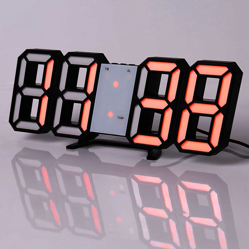 3D LEDデジタル目覚まし時計、カラフルなディスプレイ、12/24時間表示、オフィス、リビングルーム、寝室、キッチンに最適
