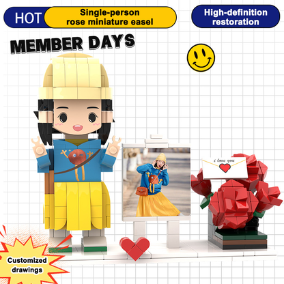 フォトブロックフィギュア DIY組み立てフィギュア カップル バレンタインデーギフト 誕生日