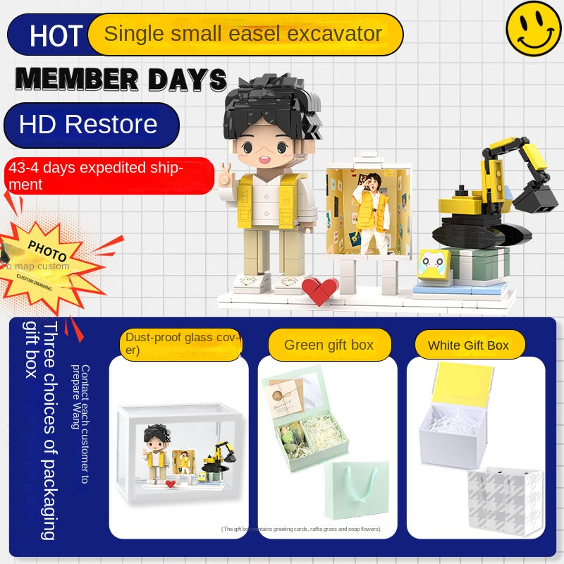 フォトブロックフィギュア DIY組み立てフィギュア カップル バレンタインデーギフト 誕生日