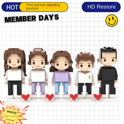 フォトブロックフィギュア DIY組み立てフィギュア カップル バレンタインデーギフト 誕生日