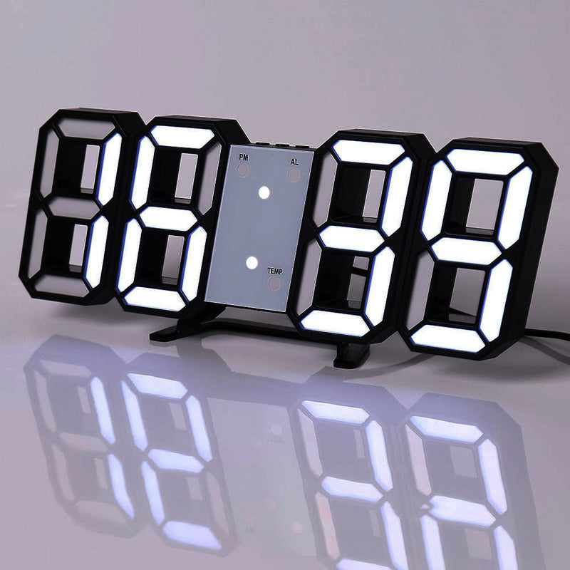 3D LEDデジタル目覚まし時計、カラフルなディスプレイ、12/24時間表示、オフィス、リビングルーム、寝室、キッチンに最適