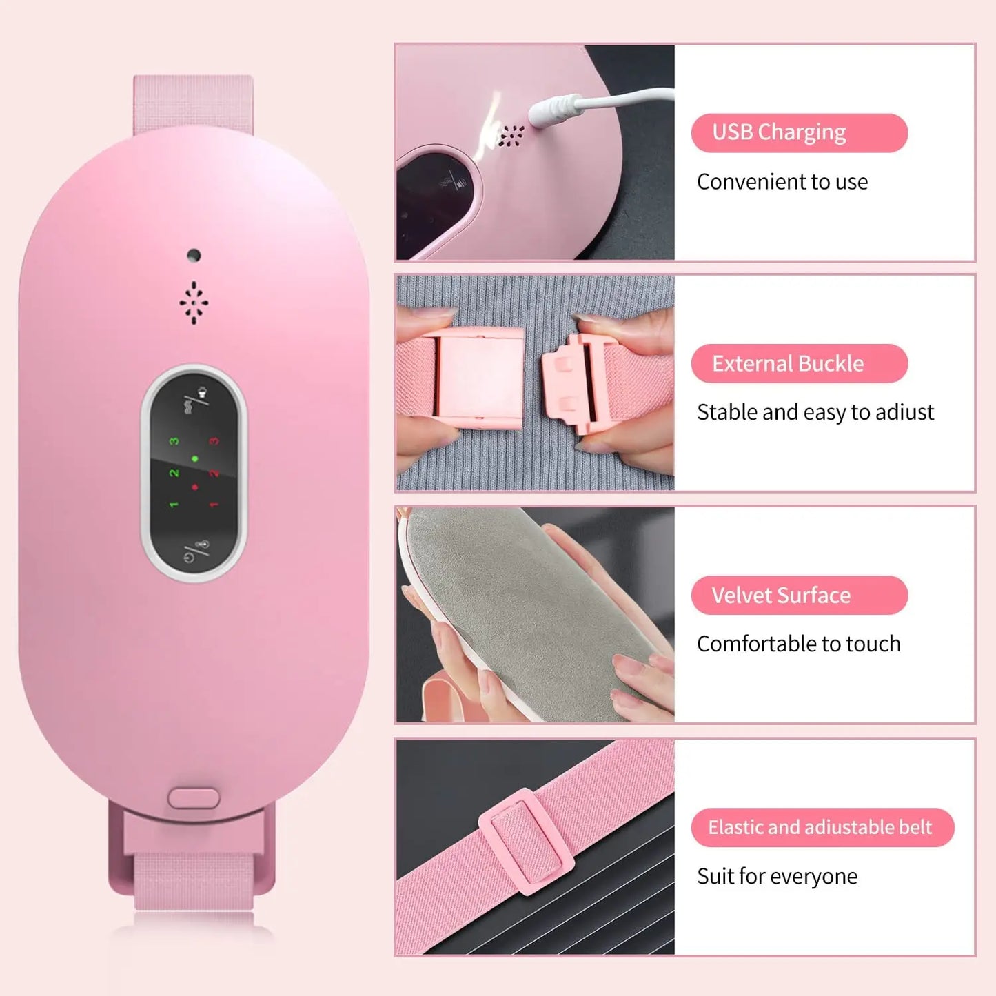 生理中の女性用温熱パッド 温熱マッサージベルト 腹部マッサージャー 温熱宮 電動鎮痛装置