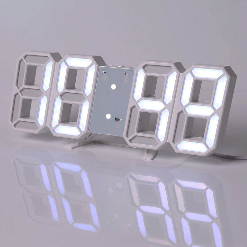 3D LEDデジタル目覚まし時計、カラフルなディスプレイ、12/24時間表示、オフィス、リビングルーム、寝室、キッチンに最適