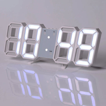 3D LEDデジタル目覚まし時計、カラフルなディスプレイ、12/24時間表示、オフィス、リビングルーム、寝室、キッチンに最適