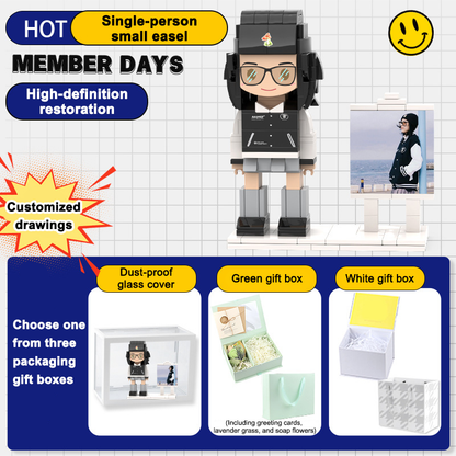 フォトブロックフィギュア DIY組み立てフィギュア カップル バレンタインデーギフト 誕生日