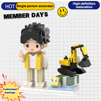 フォトブロックフィギュア DIY組み立てフィギュア カップル バレンタインデーギフト 誕生日