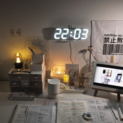 3D LEDデジタル目覚まし時計、カラフルなディスプレイ、12/24時間表示、オフィス、リビングルーム、寝室、キッチンに最適