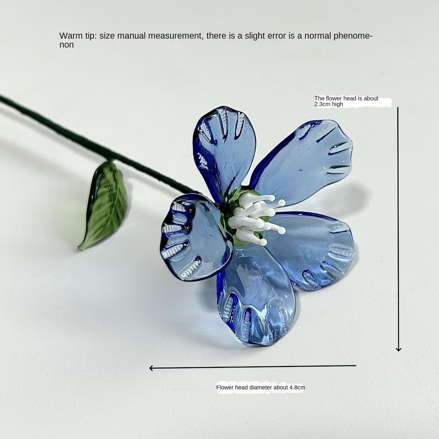 ガラスの誕生花 鉄線フラワー 鉄線フラワーシミュレーション デスクトップオーナメント 花瓶