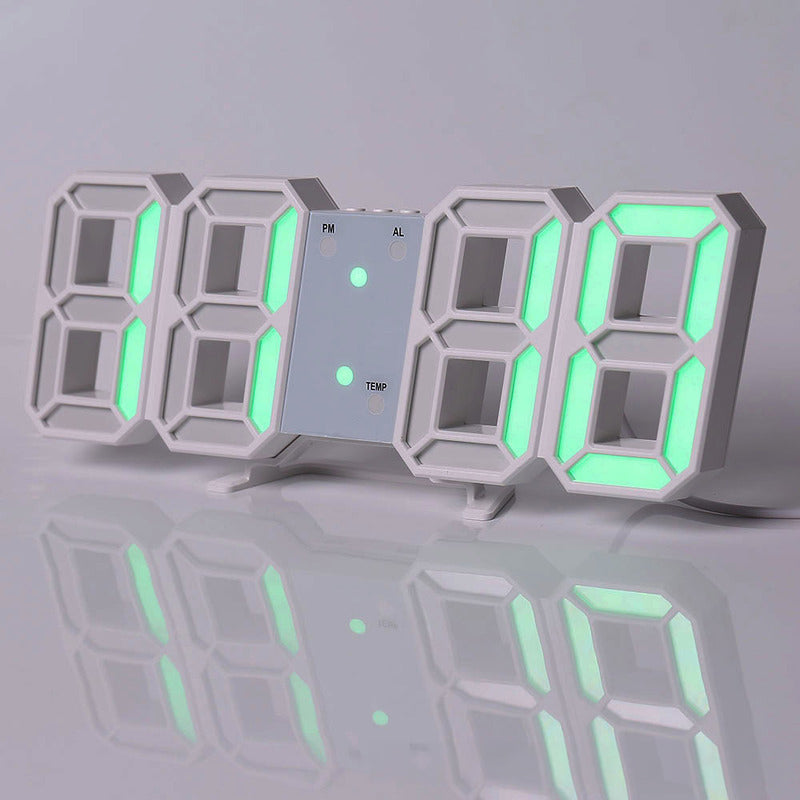 3D LEDデジタル目覚まし時計、カラフルなディスプレイ、12/24時間表示、オフィス、リビングルーム、寝室、キッチンに最適
