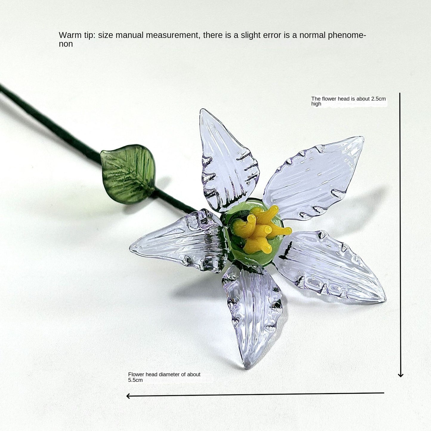 ガラスの誕生花 鉄線フラワー 鉄線フラワーシミュレーション デスクトップオーナメント 花瓶