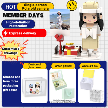 フォトブロックフィギュア DIY組み立てフィギュア カップル バレンタインデーギフト 誕生日