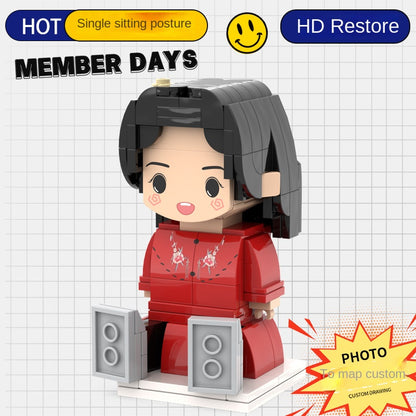 フォトブロックフィギュア DIY組み立てフィギュア カップル バレンタインデーギフト 誕生日