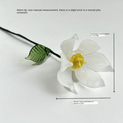ガラスの誕生花 鉄線フラワー 鉄線フラワーシミュレーション デスクトップオーナメント 花瓶