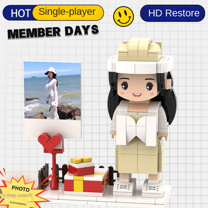 フォトブロックフィギュア DIY組み立てフィギュア カップル バレンタインデーギフト 誕生日