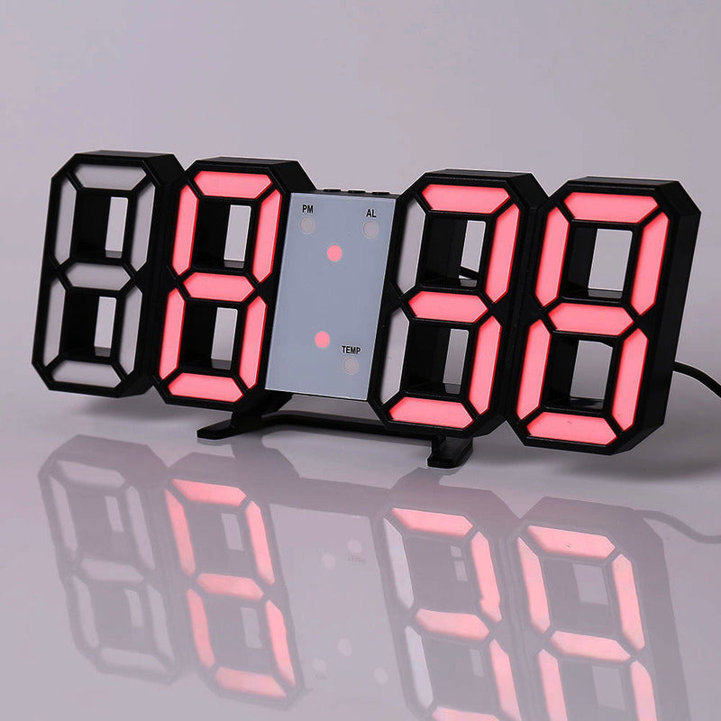 3D LEDデジタル目覚まし時計、カラフルなディスプレイ、12/24時間表示、オフィス、リビングルーム、寝室、キッチンに最適
