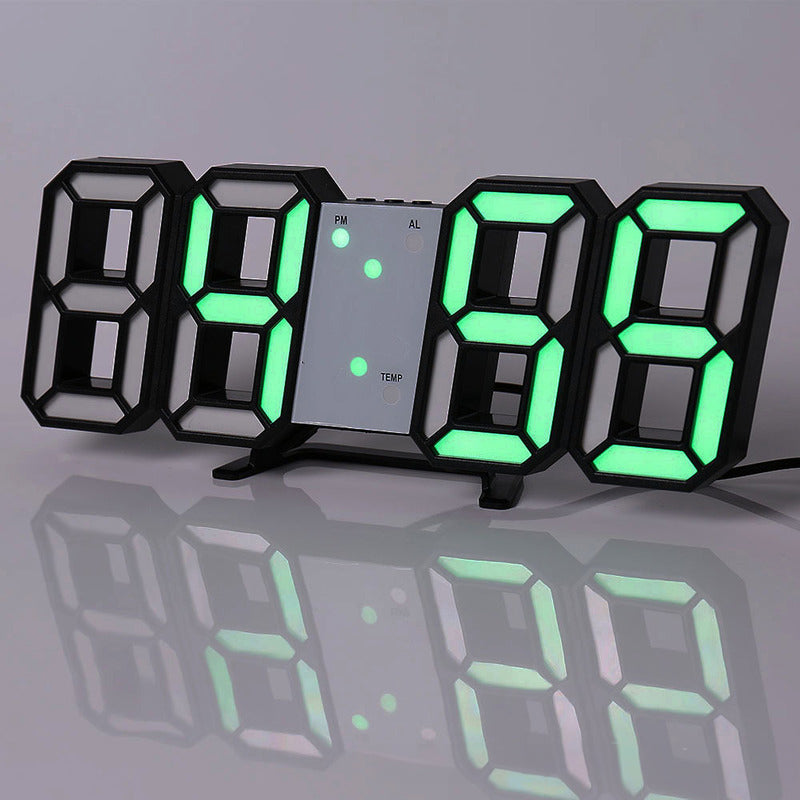 3D LEDデジタル目覚まし時計、カラフルなディスプレイ、12/24時間表示、オフィス、リビングルーム、寝室、キッチンに最適