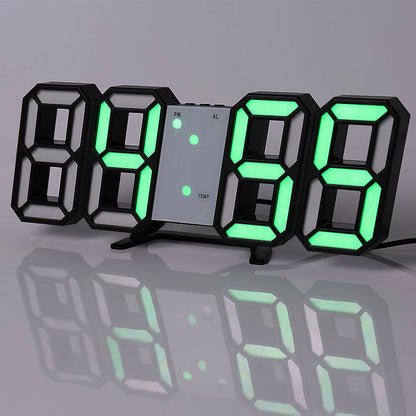3D LEDデジタル目覚まし時計、カラフルなディスプレイ、12/24時間表示、オフィス、リビングルーム、寝室、キッチンに最適