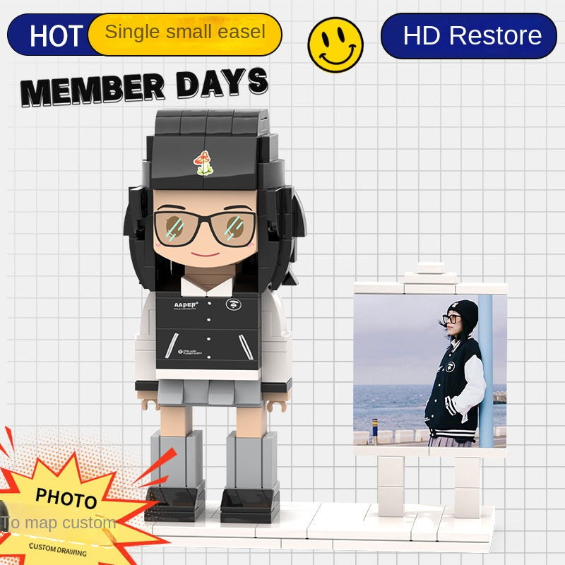 フォトブロックフィギュア DIY組み立てフィギュア カップル バレンタインデーギフト 誕生日