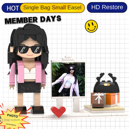 フォトブロックフィギュア DIY組み立てフィギュア カップル バレンタインデーギフト 誕生日