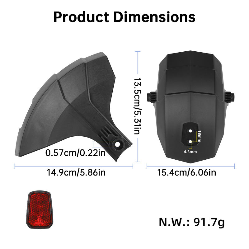 KuKirin G2 G3 G4電動スクーター対応リアフェンダー | 高視認性反射プラスチックマッドガード