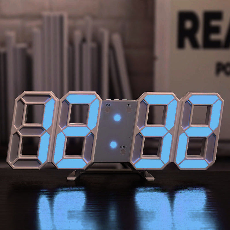 3D LEDデジタル目覚まし時計、カラフルなディスプレイ、12/24時間表示、オフィス、リビングルーム、寝室、キッチンに最適