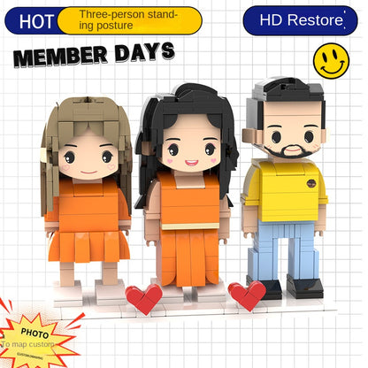 フォトブロックフィギュア DIY組み立てフィギュア カップル バレンタインデーギフト 誕生日
