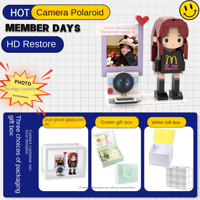 フォトブロックフィギュア DIY組み立てフィギュア カップル バレンタインデーギフト 誕生日