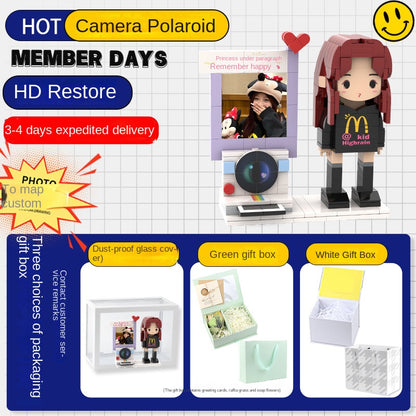 フォトブロックフィギュア DIY組み立てフィギュア カップル バレンタインデーギフト 誕生日