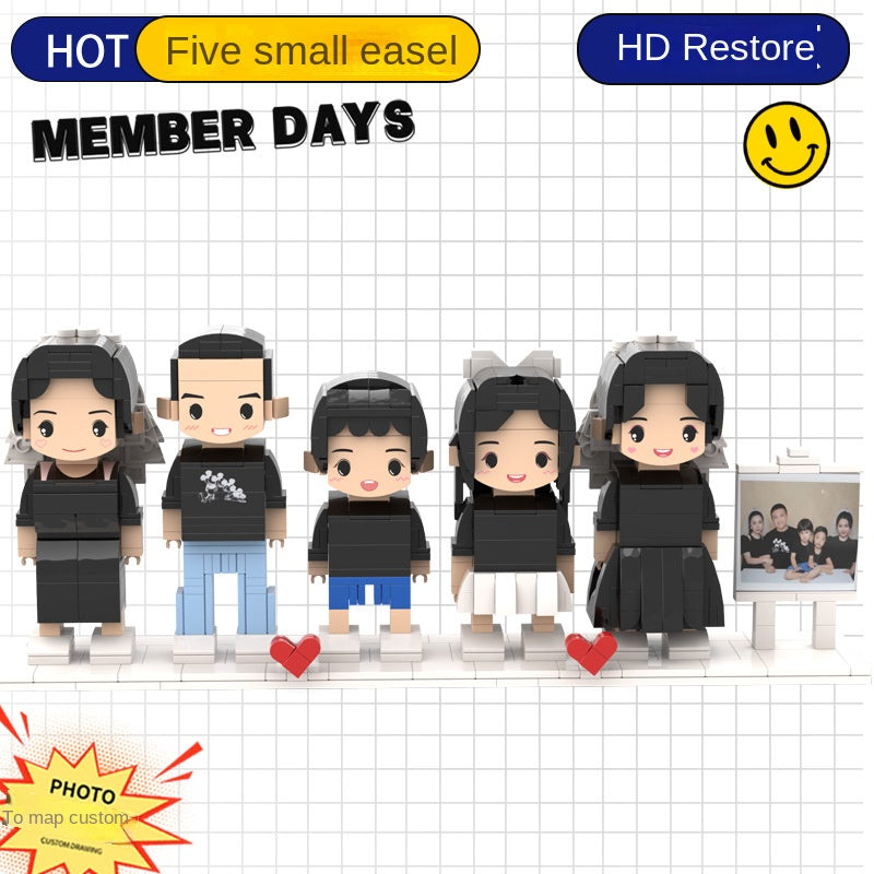 フォトブロックフィギュア DIY組み立てフィギュア カップル バレンタインデーギフト 誕生日