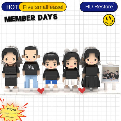 フォトブロックフィギュア DIY組み立てフィギュア カップル バレンタインデーギフト 誕生日