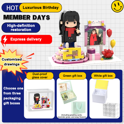 フォトブロックフィギュア DIY組み立てフィギュア カップル バレンタインデーギフト 誕生日