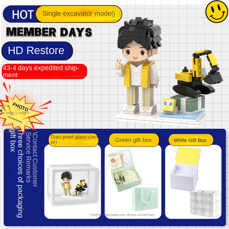 フォトブロックフィギュア DIY組み立てフィギュア カップル バレンタインデーギフト 誕生日