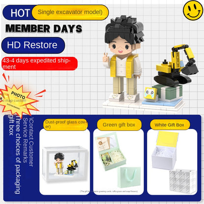 フォトブロックフィギュア DIY組み立てフィギュア カップル バレンタインデーギフト 誕生日