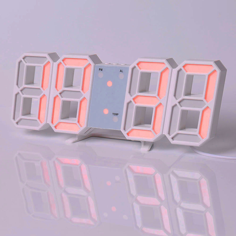 3D LEDデジタル目覚まし時計、カラフルなディスプレイ、12/24時間表示、オフィス、リビングルーム、寝室、キッチンに最適