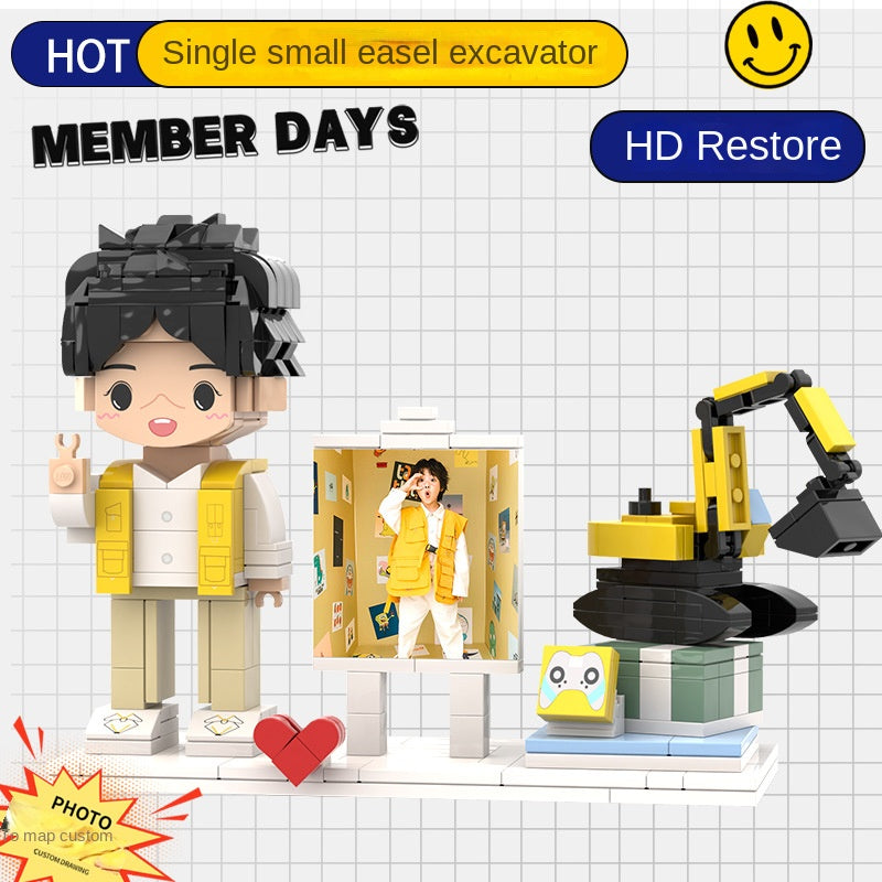 フォトブロックフィギュア DIY組み立てフィギュア カップル バレンタインデーギフト 誕生日