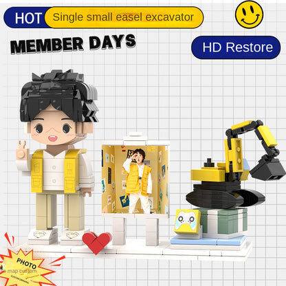 フォトブロックフィギュア DIY組み立てフィギュア カップル バレンタインデーギフト 誕生日