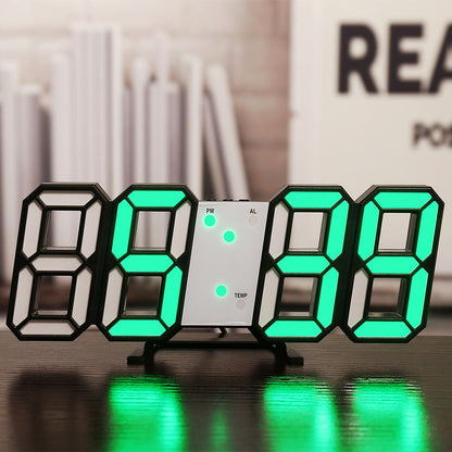 3D LEDデジタル目覚まし時計、カラフルなディスプレイ、12/24時間表示、オフィス、リビングルーム、寝室、キッチンに最適