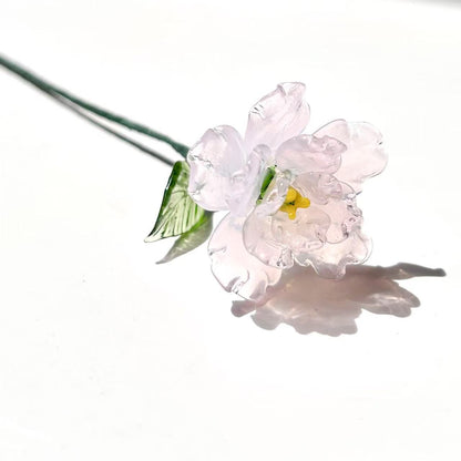 ガラスの誕生花 鉄線フラワー 鉄線フラワーシミュレーション デスクトップオーナメント 花瓶
