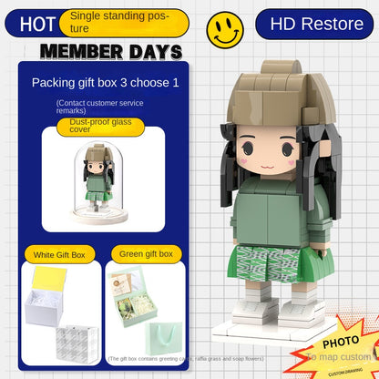 フォトブロックフィギュア DIY組み立てフィギュア カップル バレンタインデーギフト 誕生日