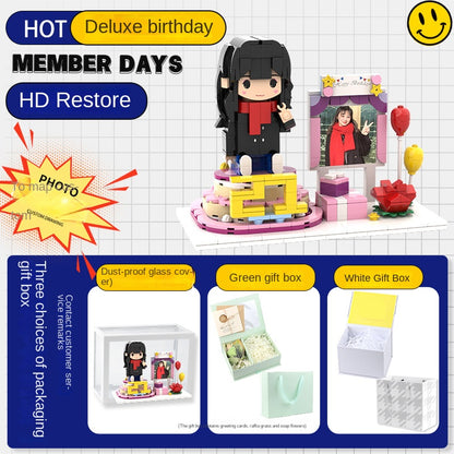 フォトブロックフィギュア DIY組み立てフィギュア カップル バレンタインデーギフト 誕生日