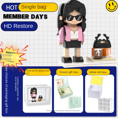 フォトブロックフィギュア DIY組み立てフィギュア カップル バレンタインデーギフト 誕生日