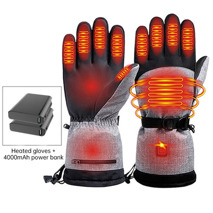 電熱手袋 - スキー、スノーモービル、アウトドア活動に最適な防水・冬用・暖かい充電式手袋