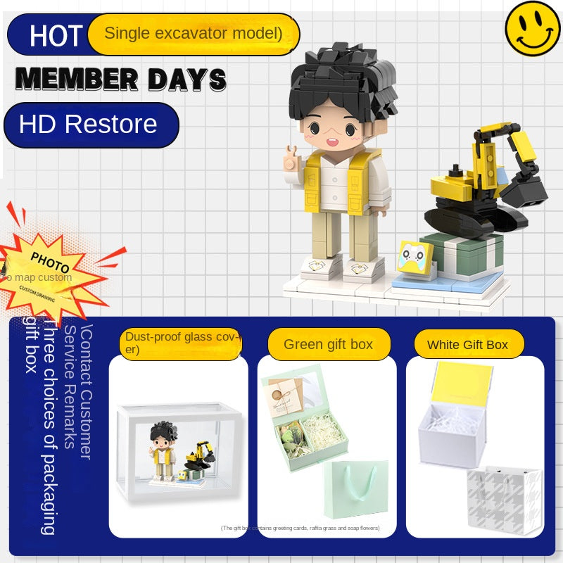 フォトブロックフィギュア DIY組み立てフィギュア カップル バレンタインデーギフト 誕生日